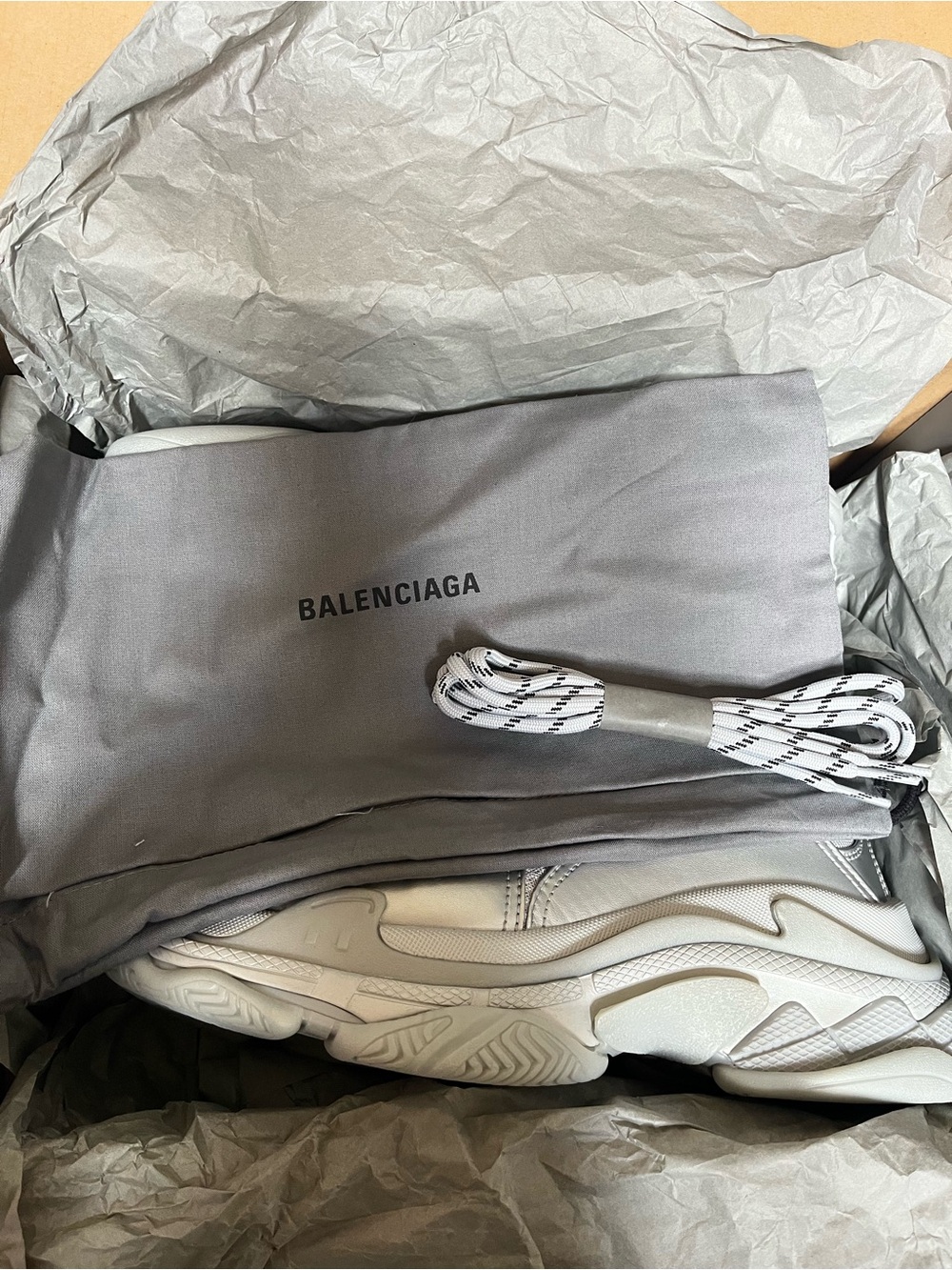 Balenciaga Men's Silver Mesh & Leather Chunky Sneaker - Picture 4 of 4